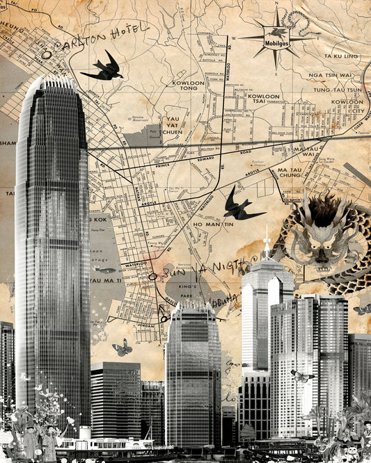 Hong Kong Skyline Map