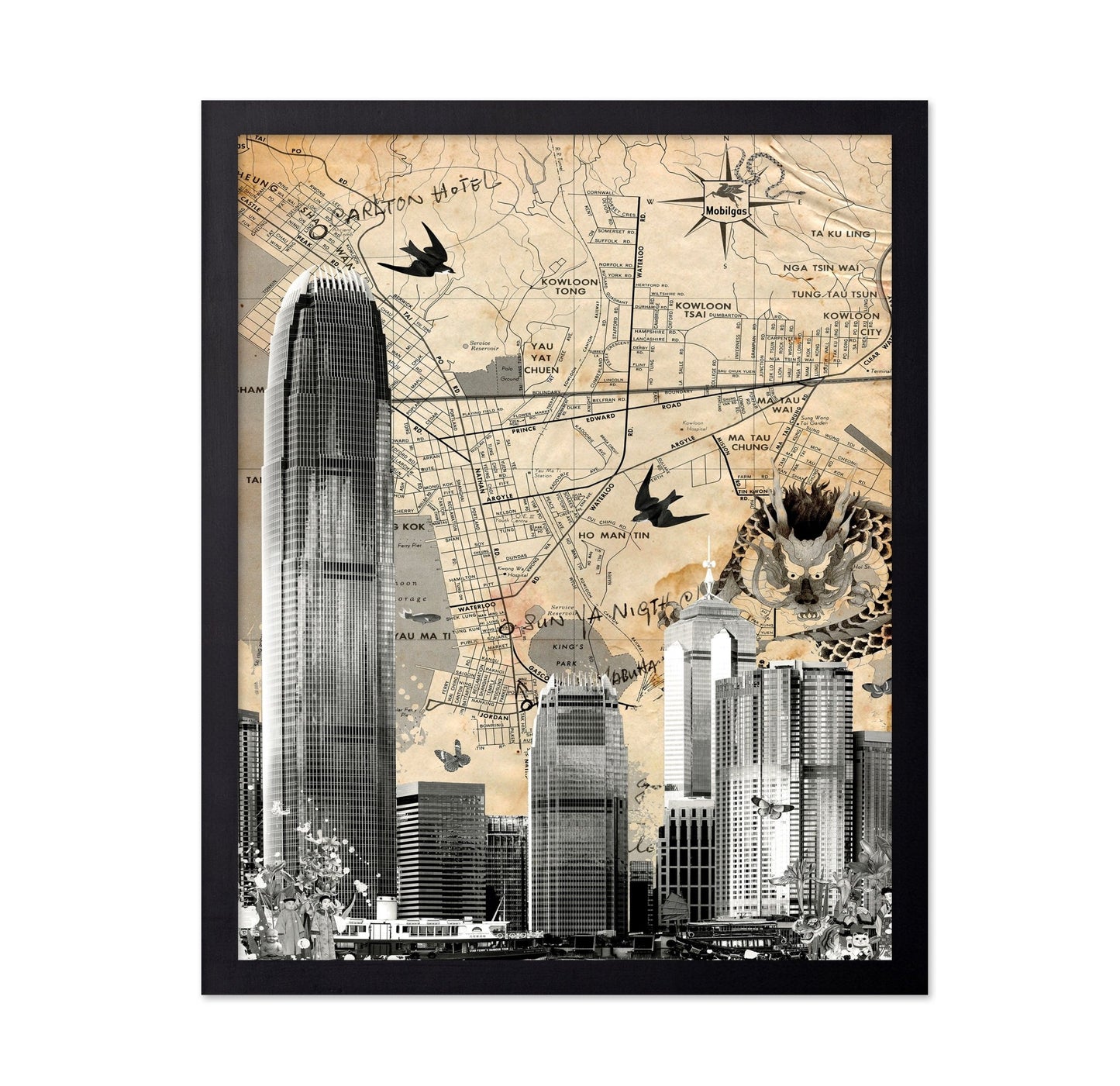 Hong Kong Skyline Map
