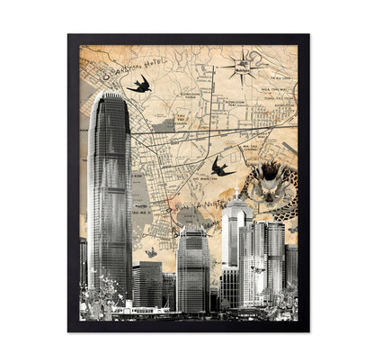 Hong Kong Skyline Map