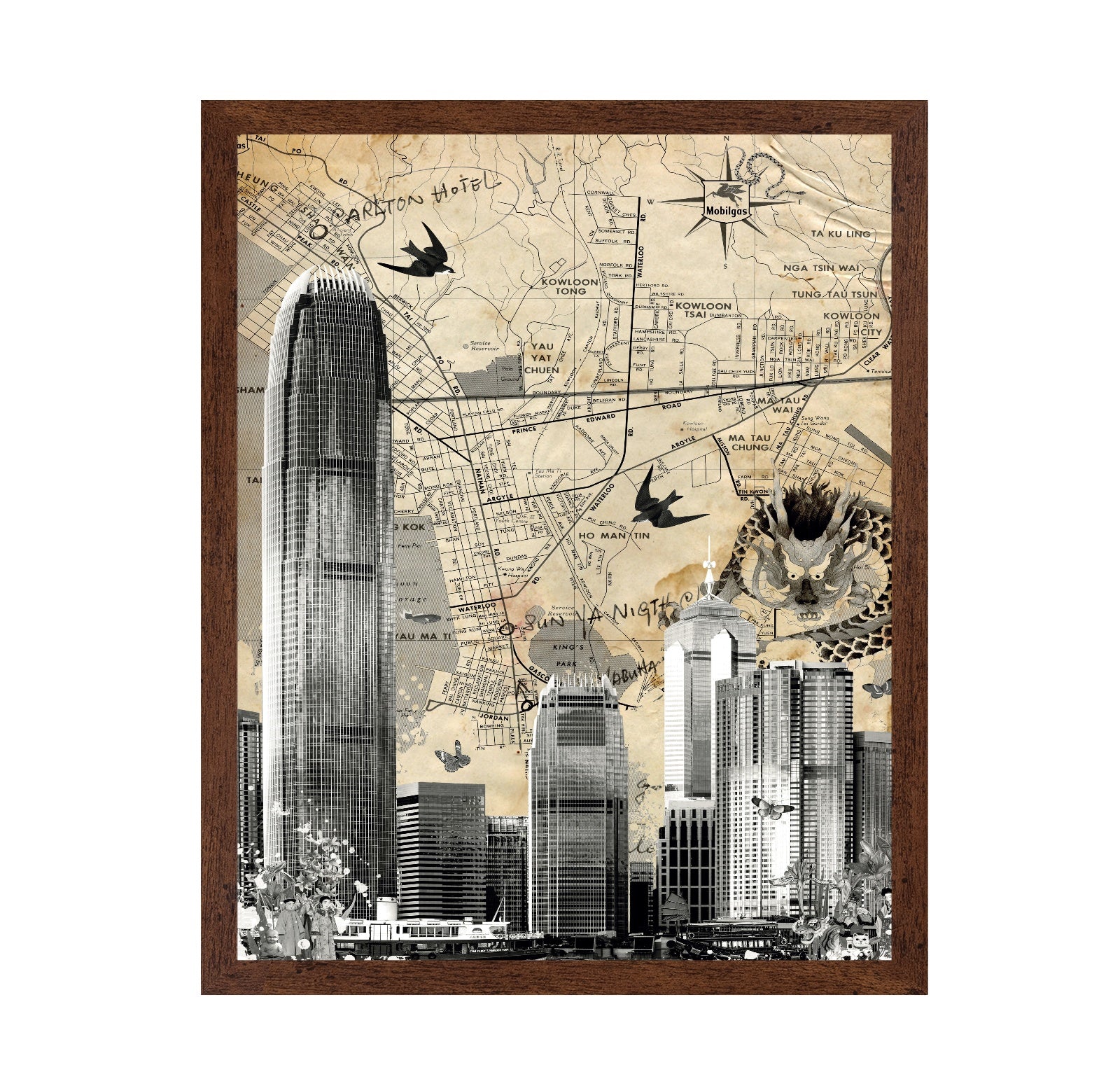 Hong Kong Skyline Map