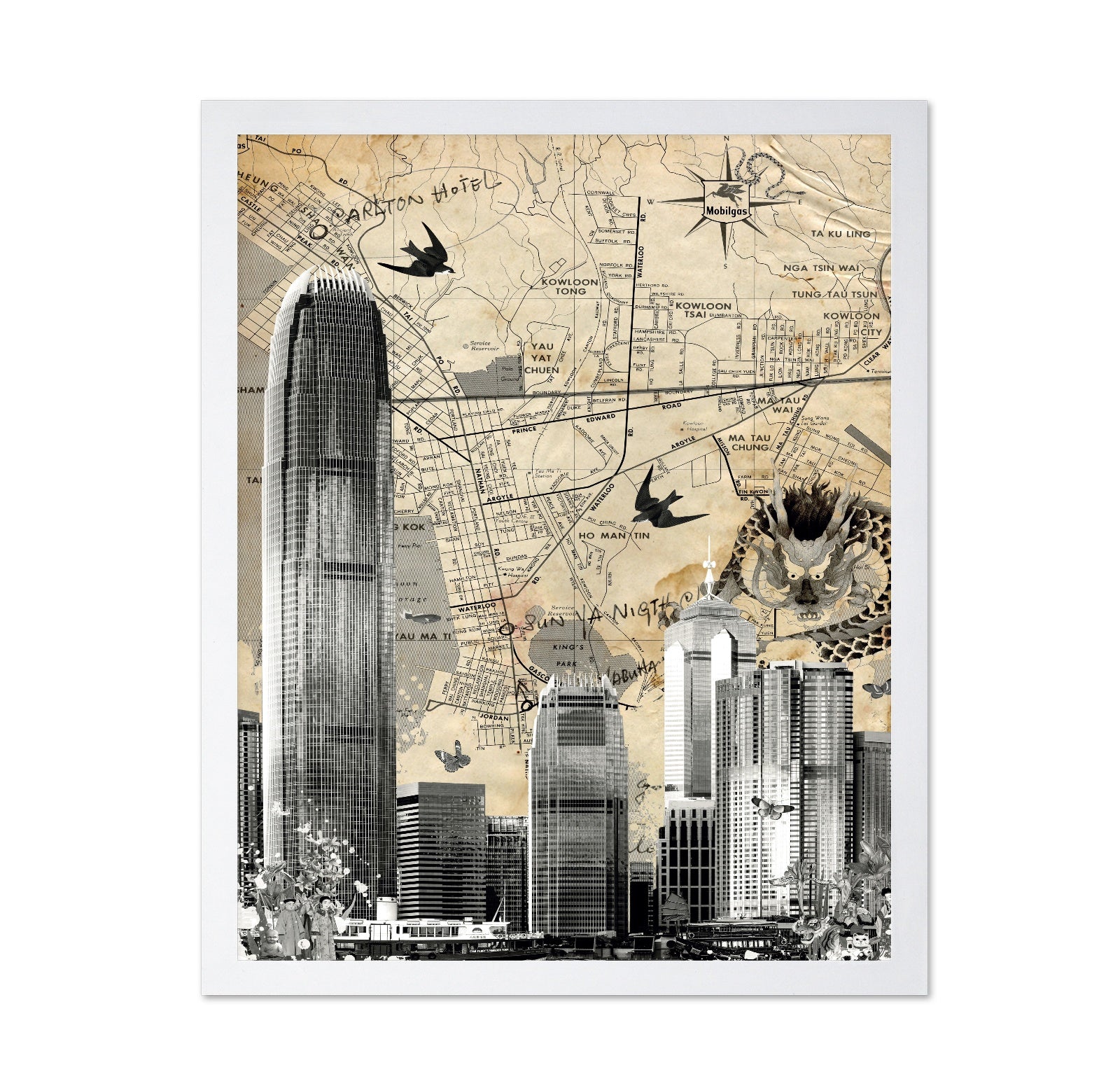Hong Kong Skyline Map