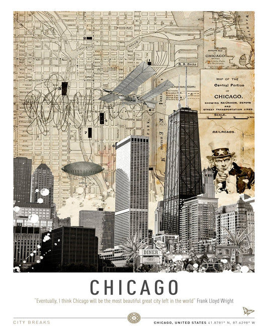 Chicago Skyline Map