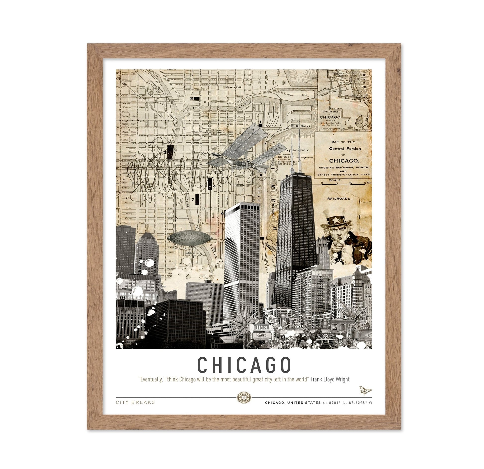 Chicago Skyline Map