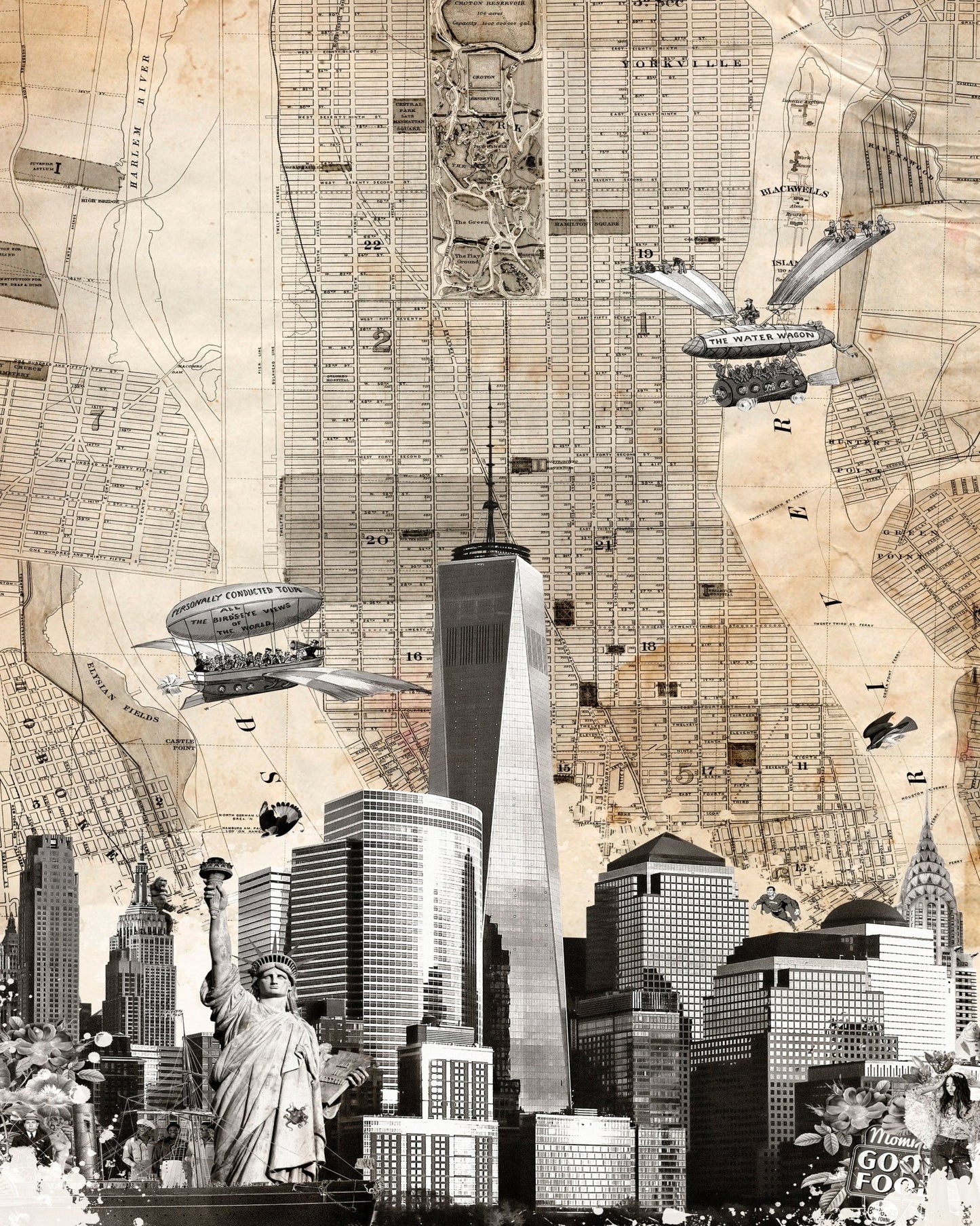New York Map Collage