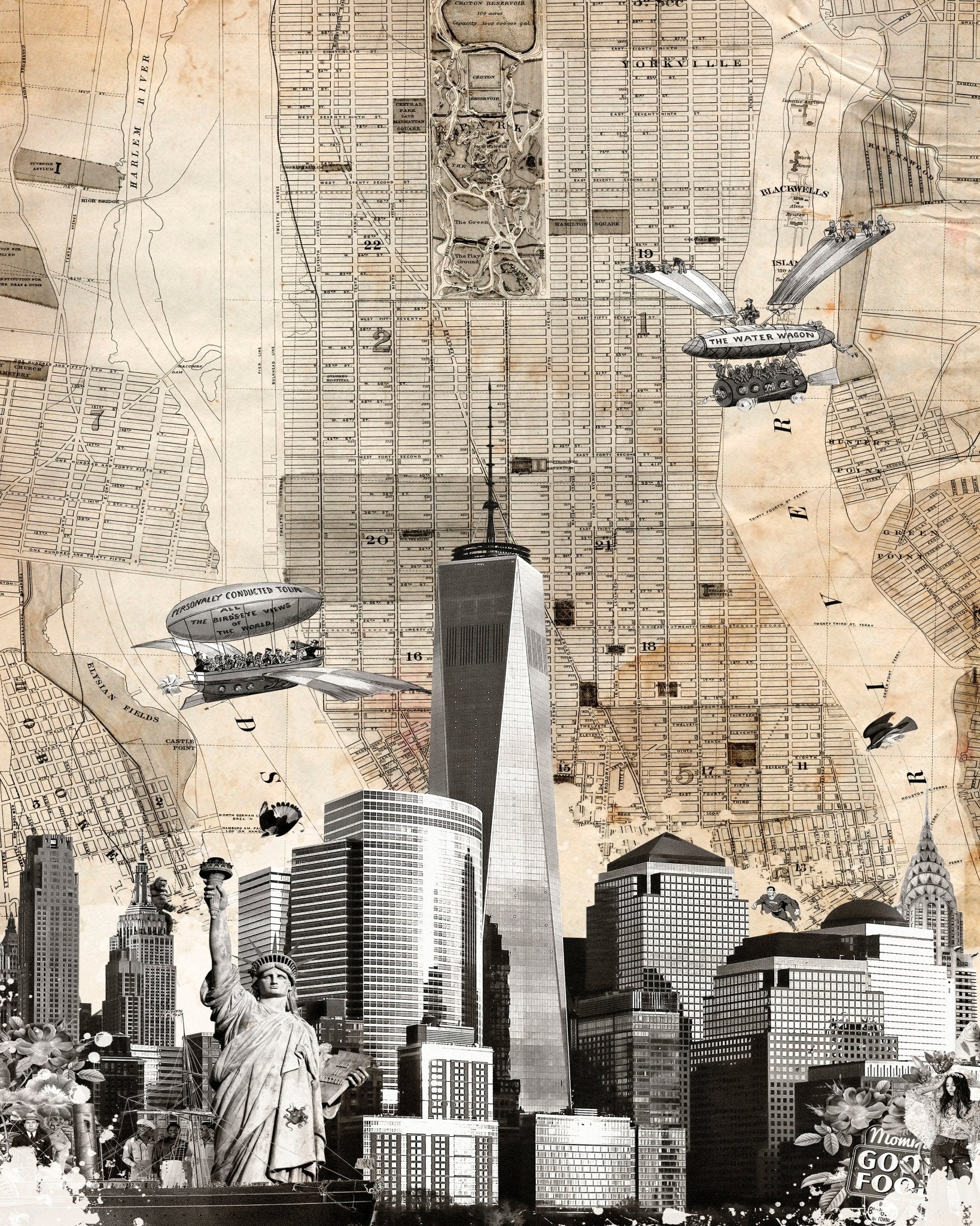 New York Map Collage