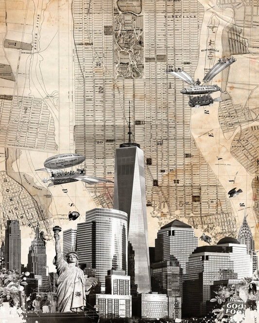 New York Map Collage