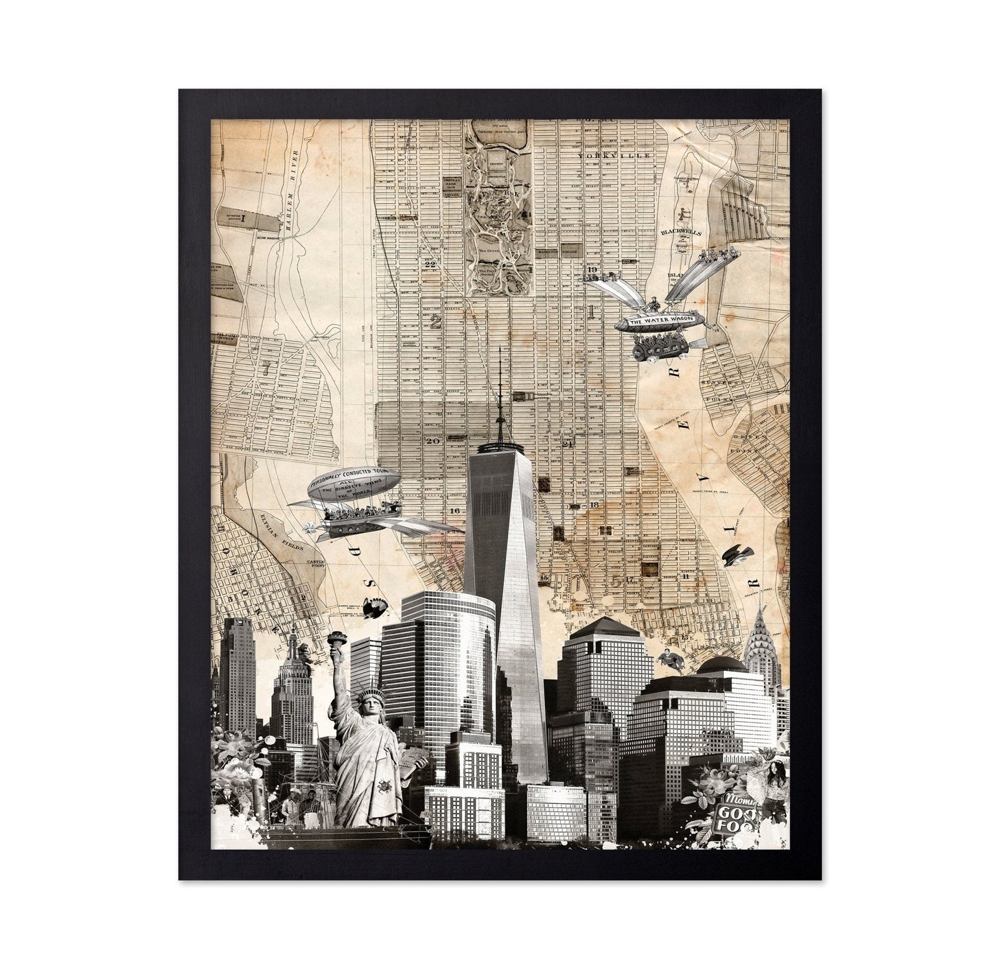 New York Map Collage