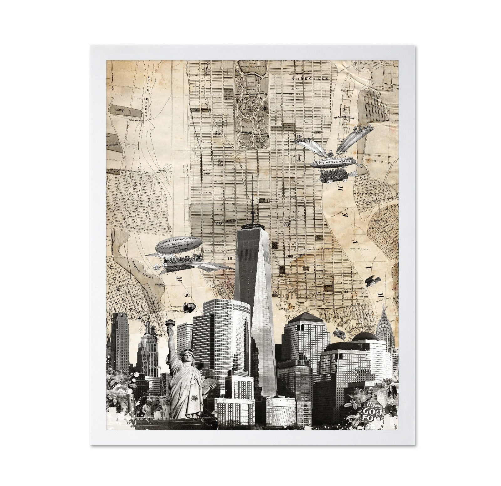 New York Map Collage