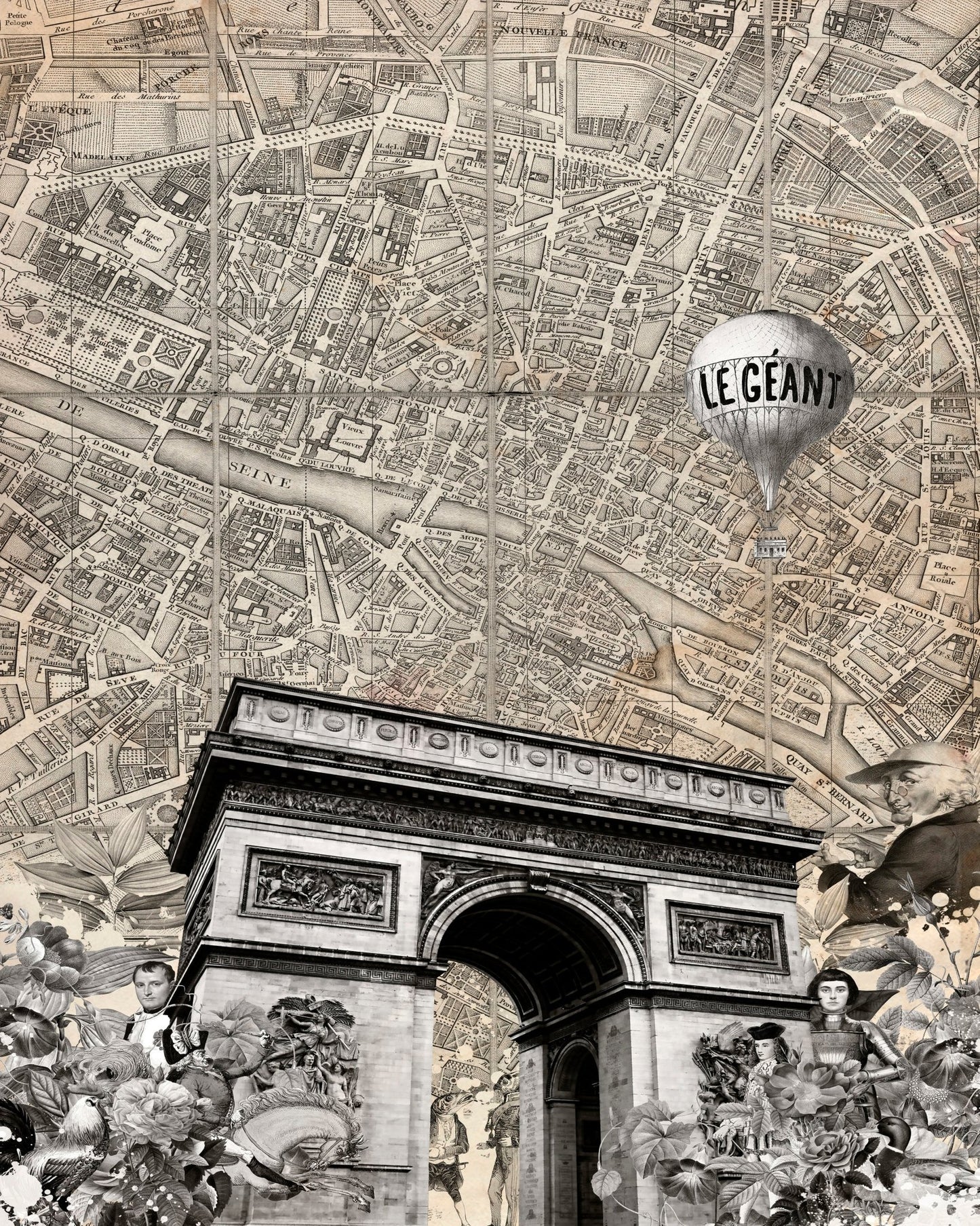 Paris Map Collage