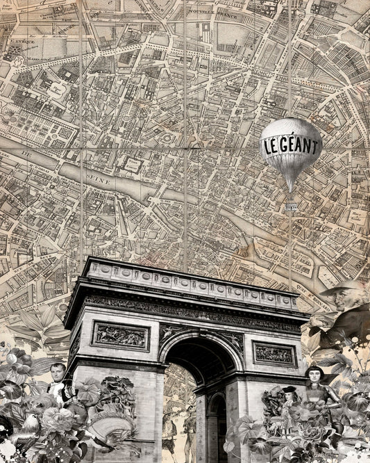 Paris Map Collage
