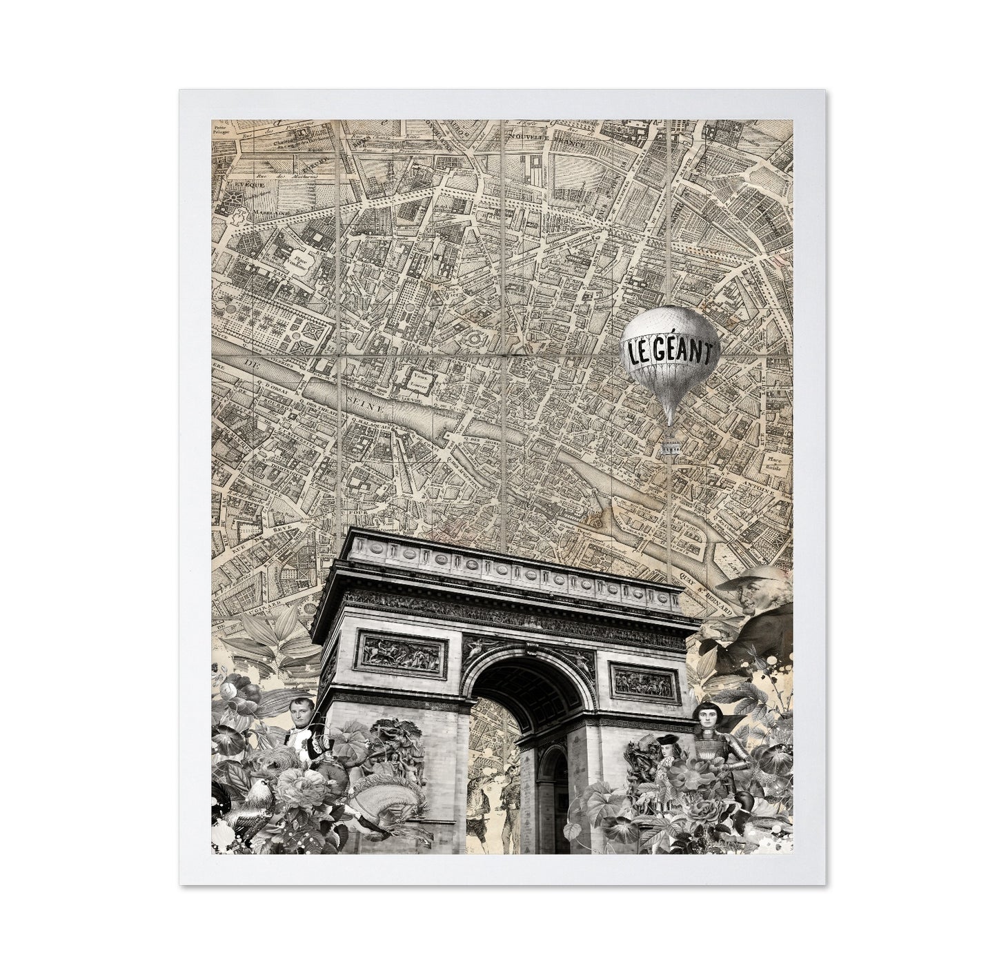 Paris Map Collage