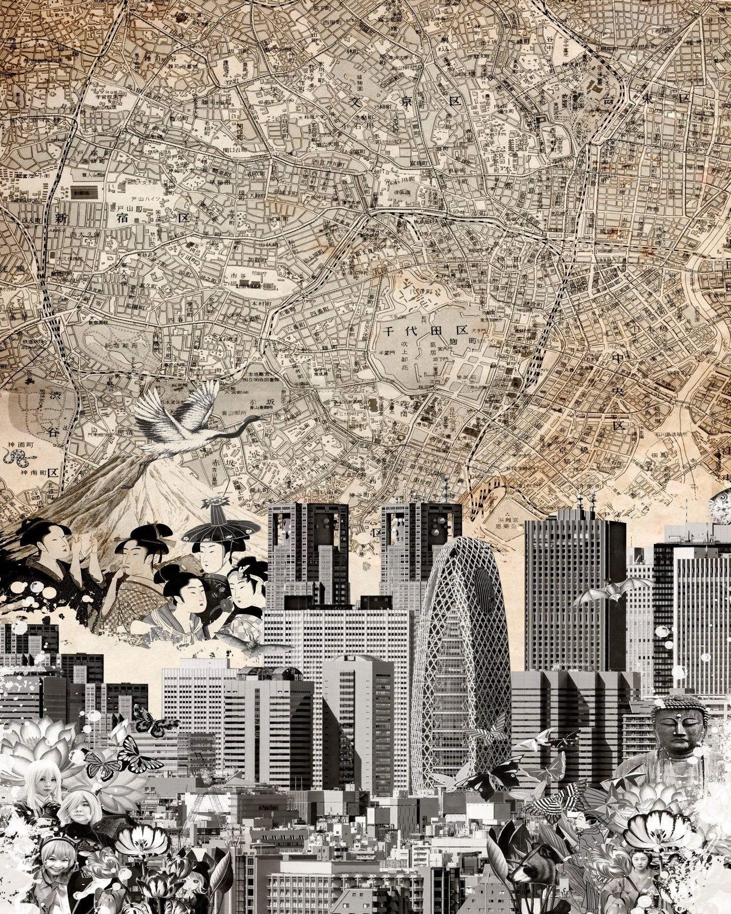 Tokyo Vintage Collage