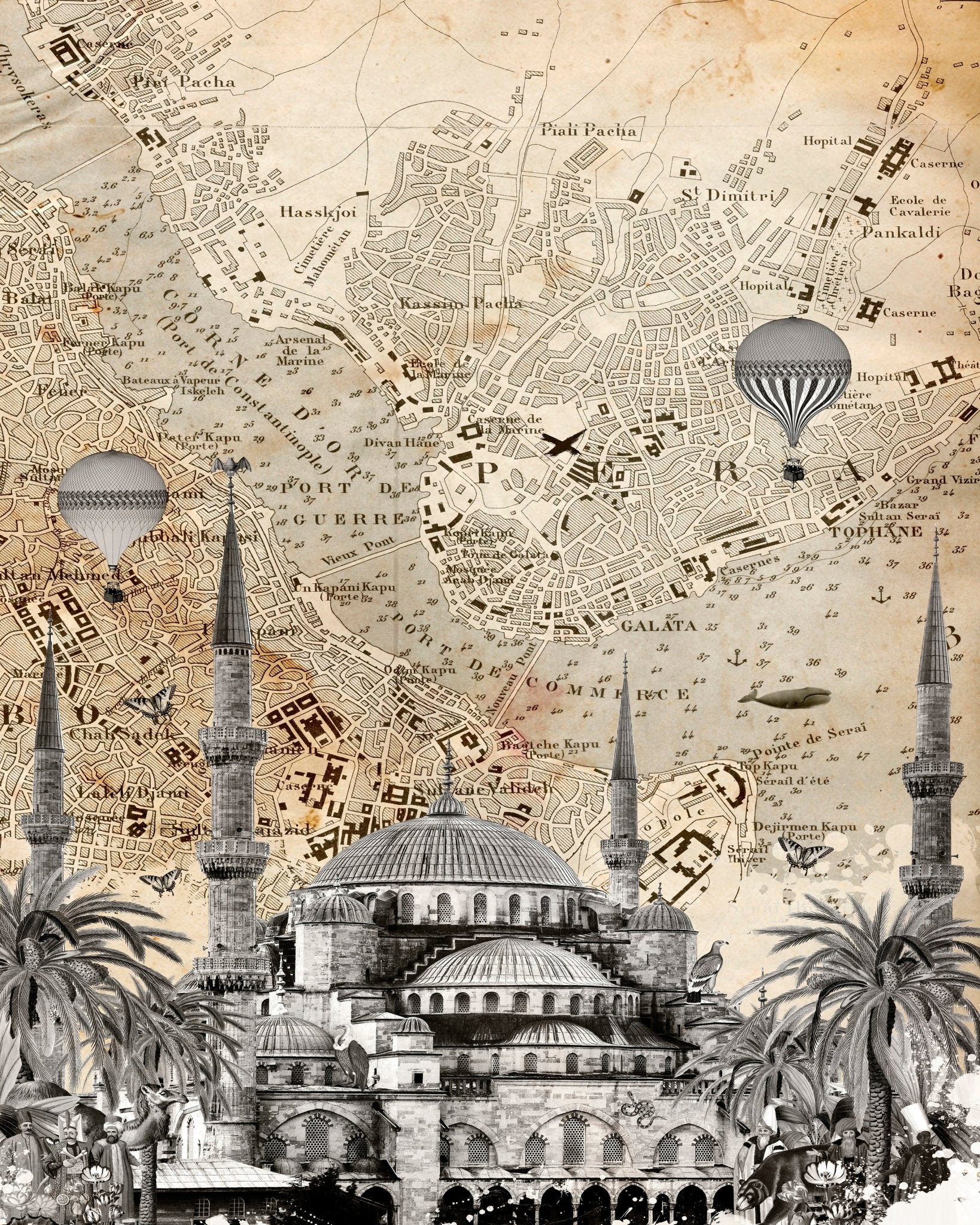 Istanbul Map Collage
