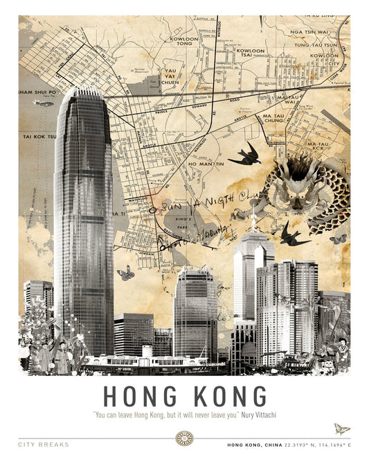 Hong Kong Vintage Map