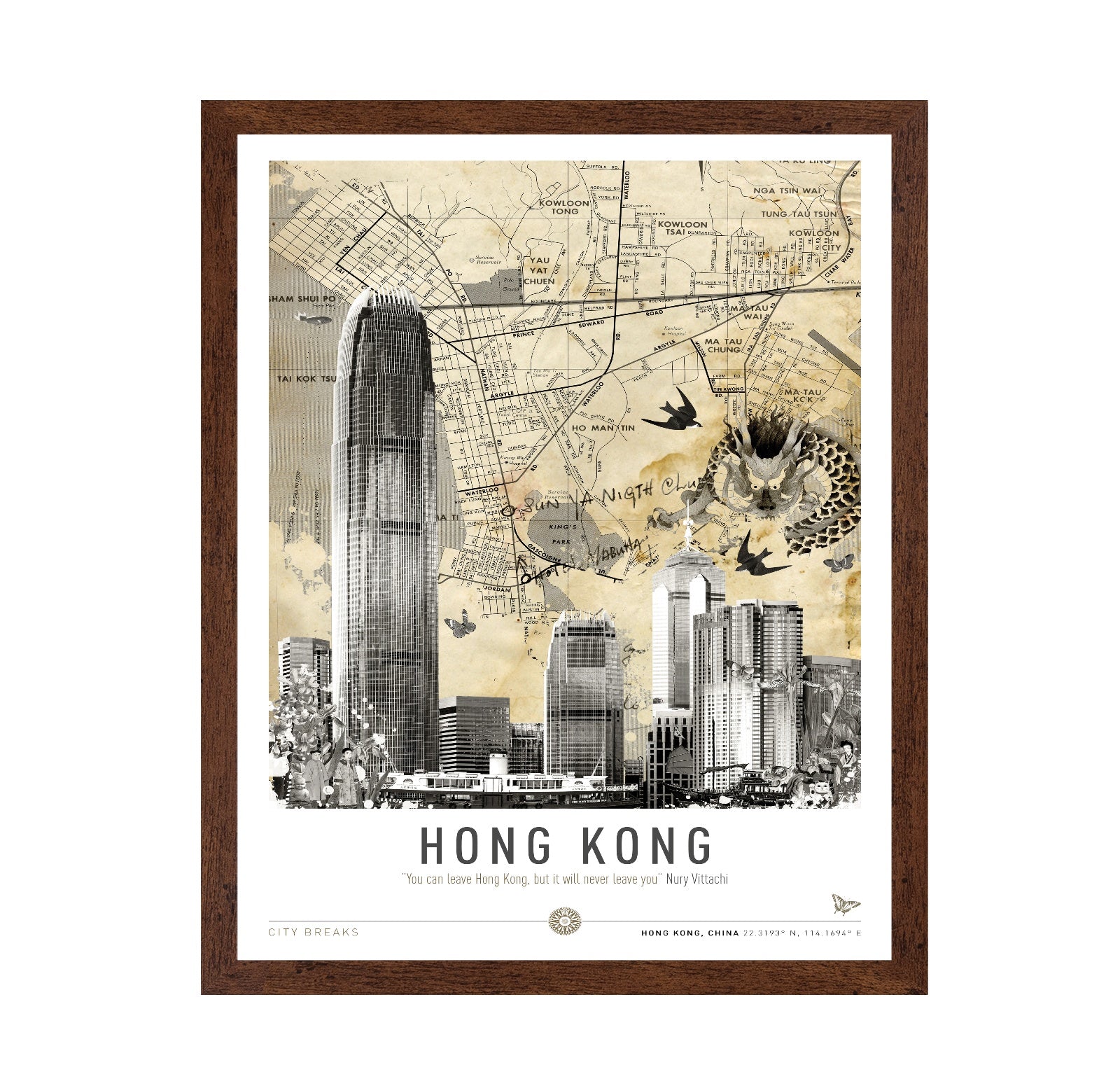 Hong Kong Vintage Map