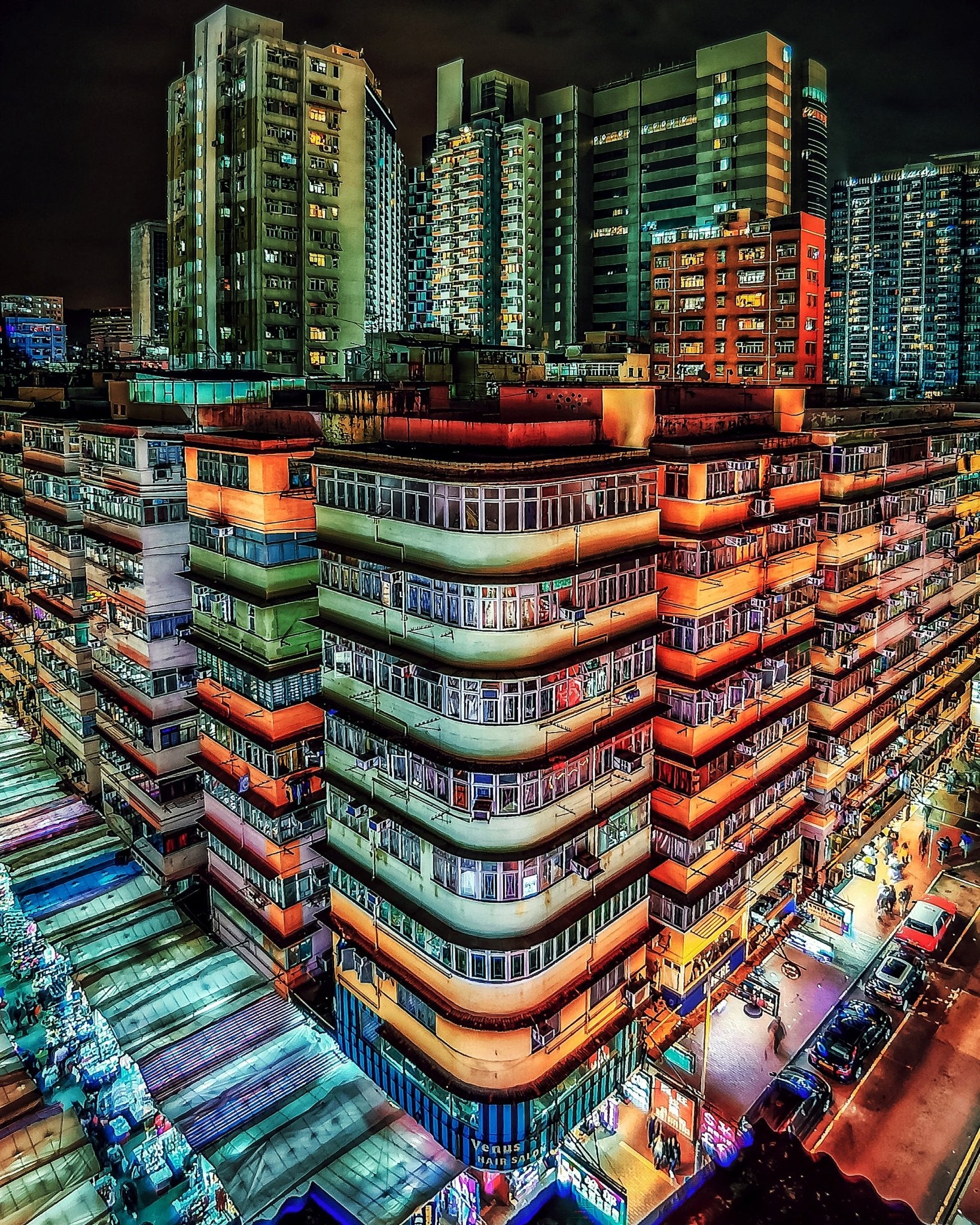 Neon City Blocks