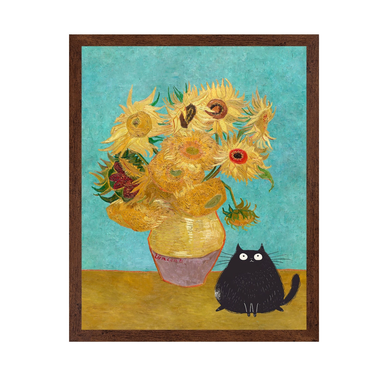 Sunflowers With Black Cat
