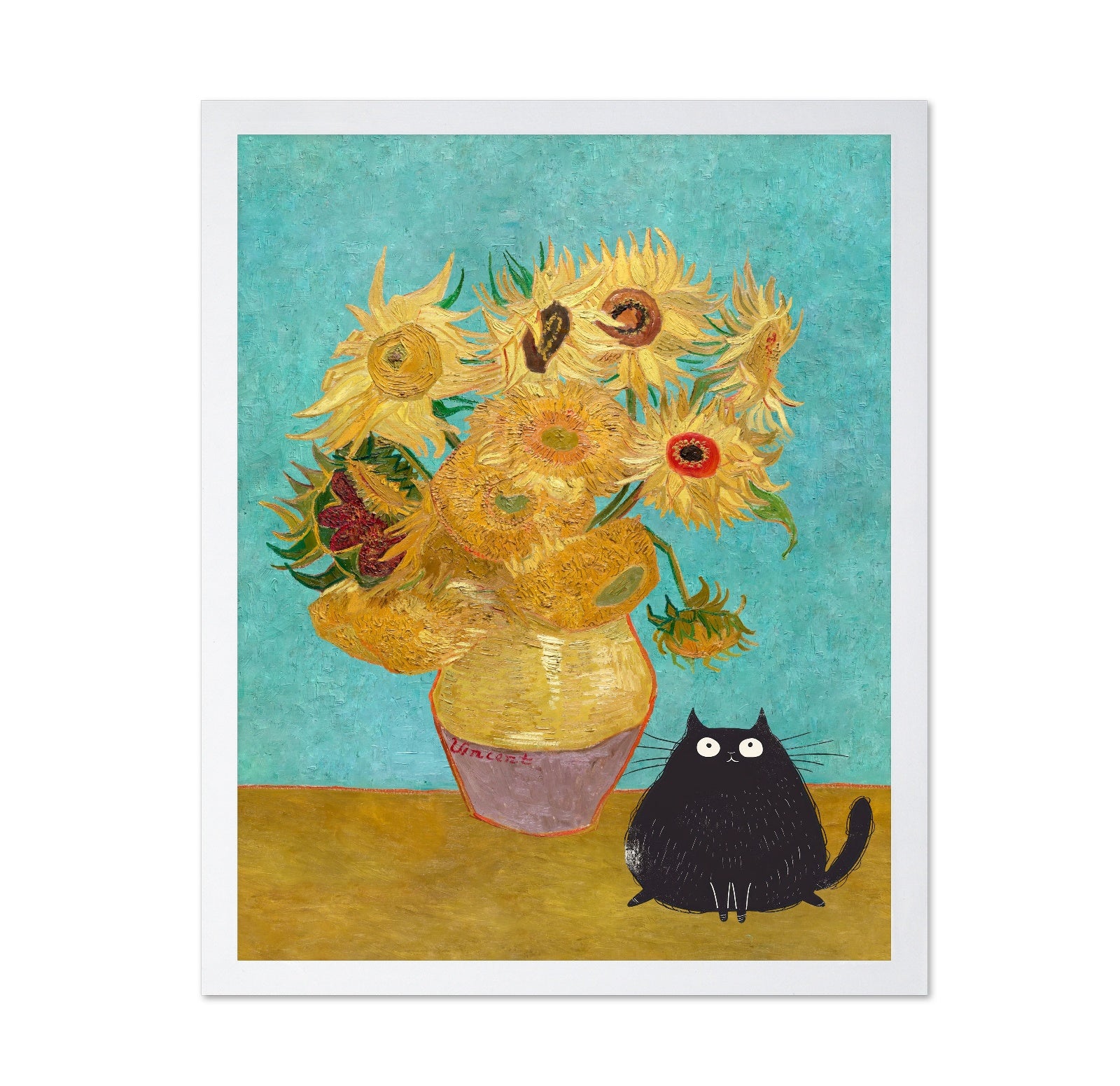Sunflowers With Black Cat