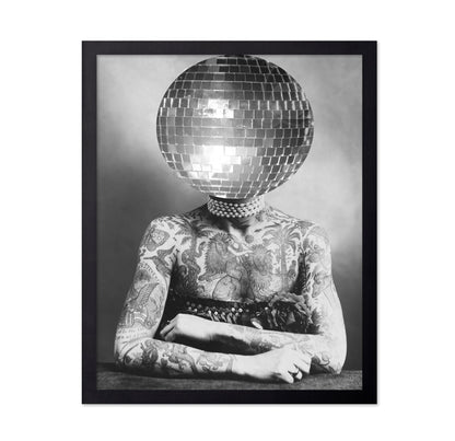 Disco Head Tattoo Woman