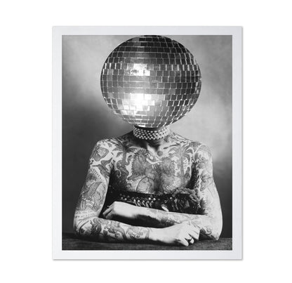 Disco Head Tattoo Woman