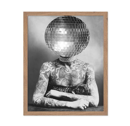 Disco Head Tattoo Woman