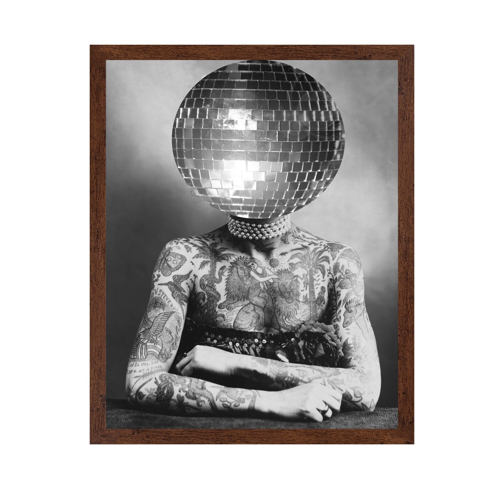 Disco Head Tattoo Woman