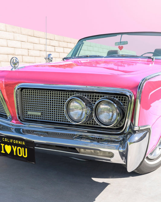 Pink Vintage Car Front