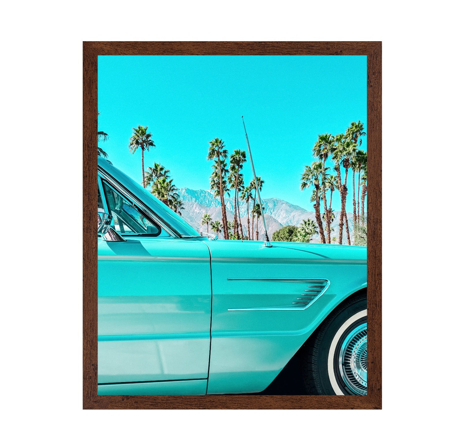Vintage Car Palm Scene