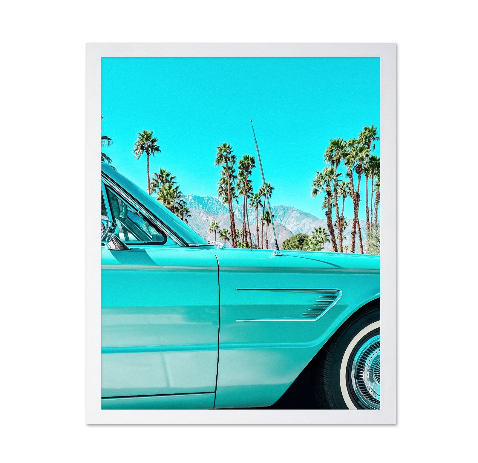 Vintage Car Palm Scene