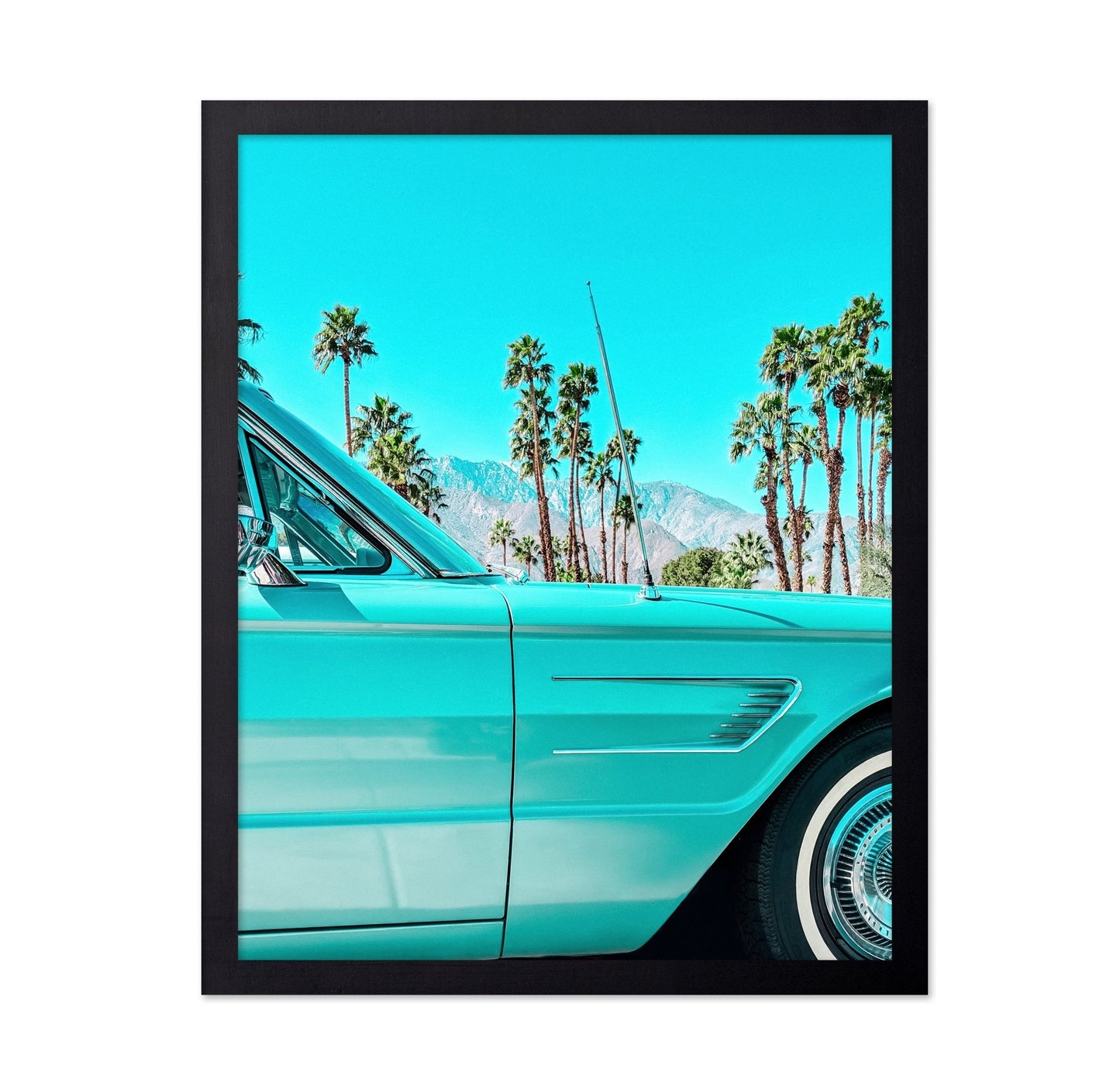 Vintage Car Palm Scene