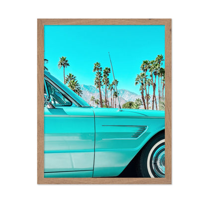 Vintage Car Palm Scene