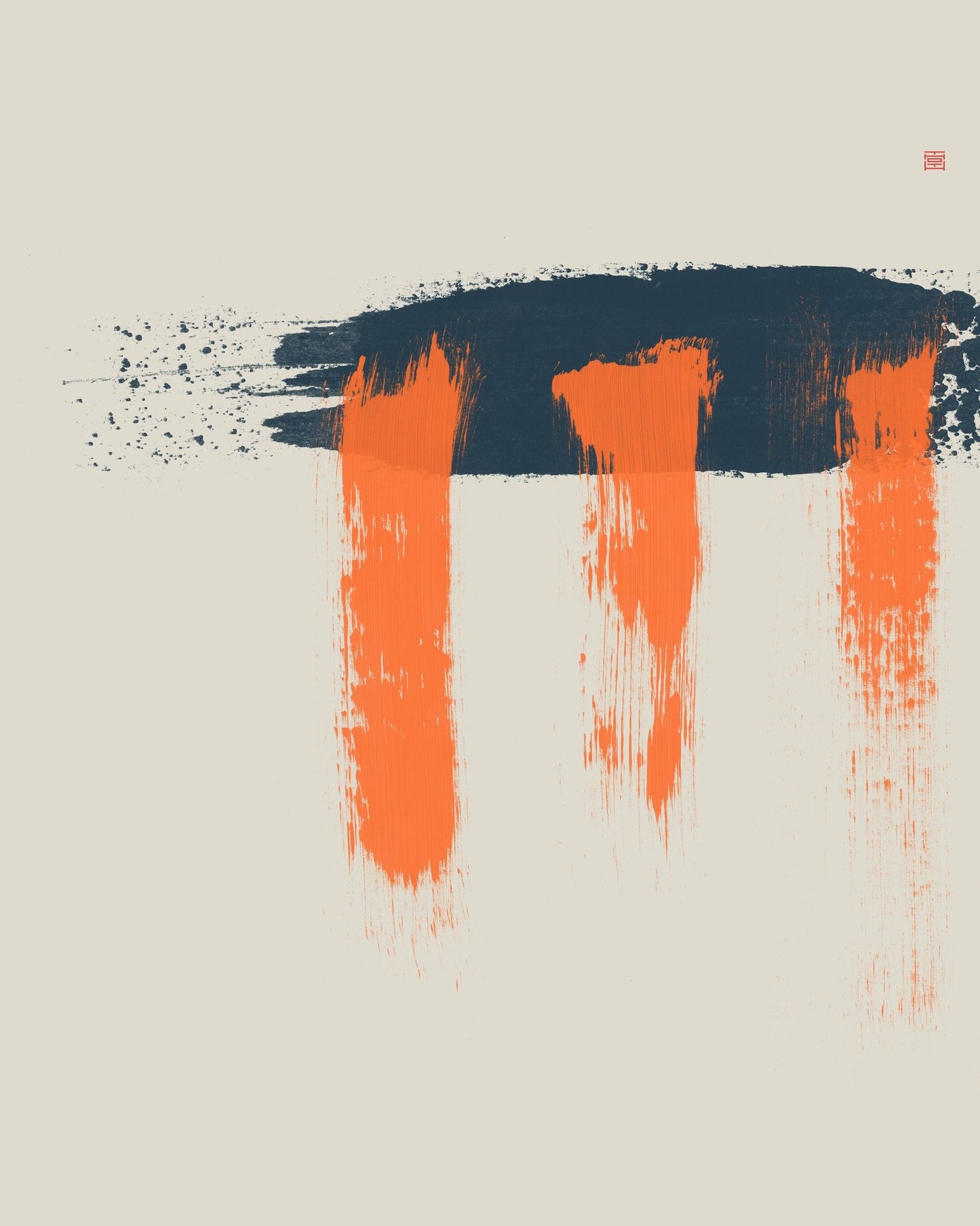 Orange Drip Strokes