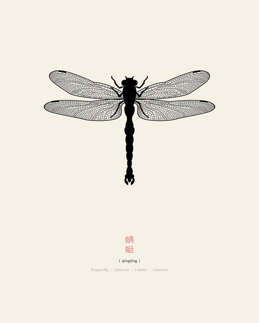 Minimal Dragonfly Silhouette