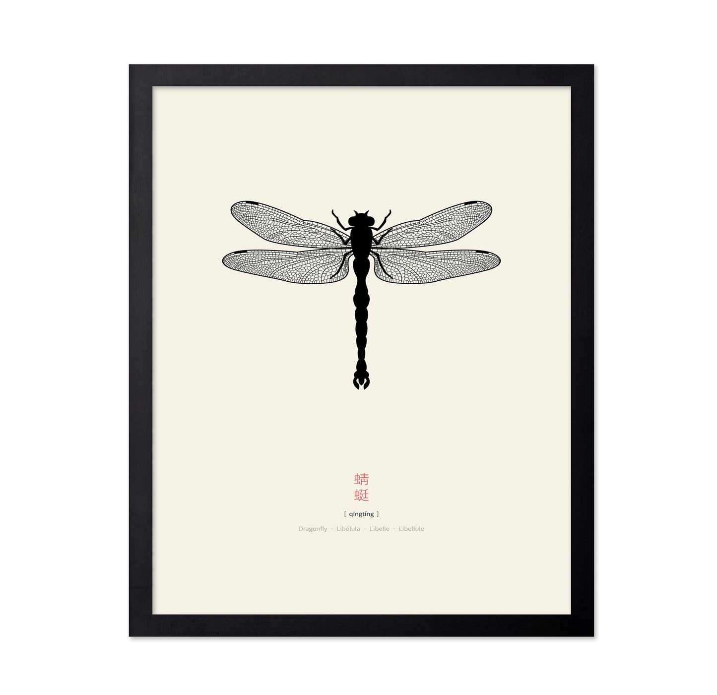 Minimal Dragonfly Silhouette