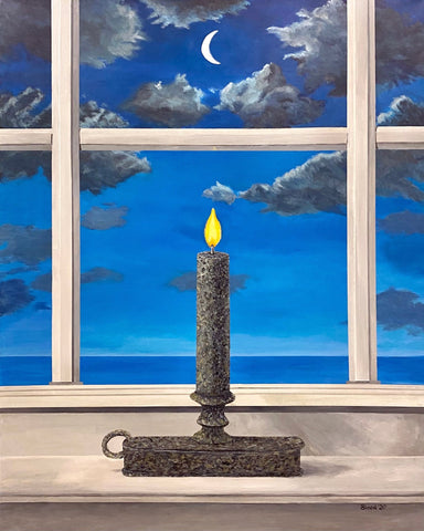 Candle And Moon Window