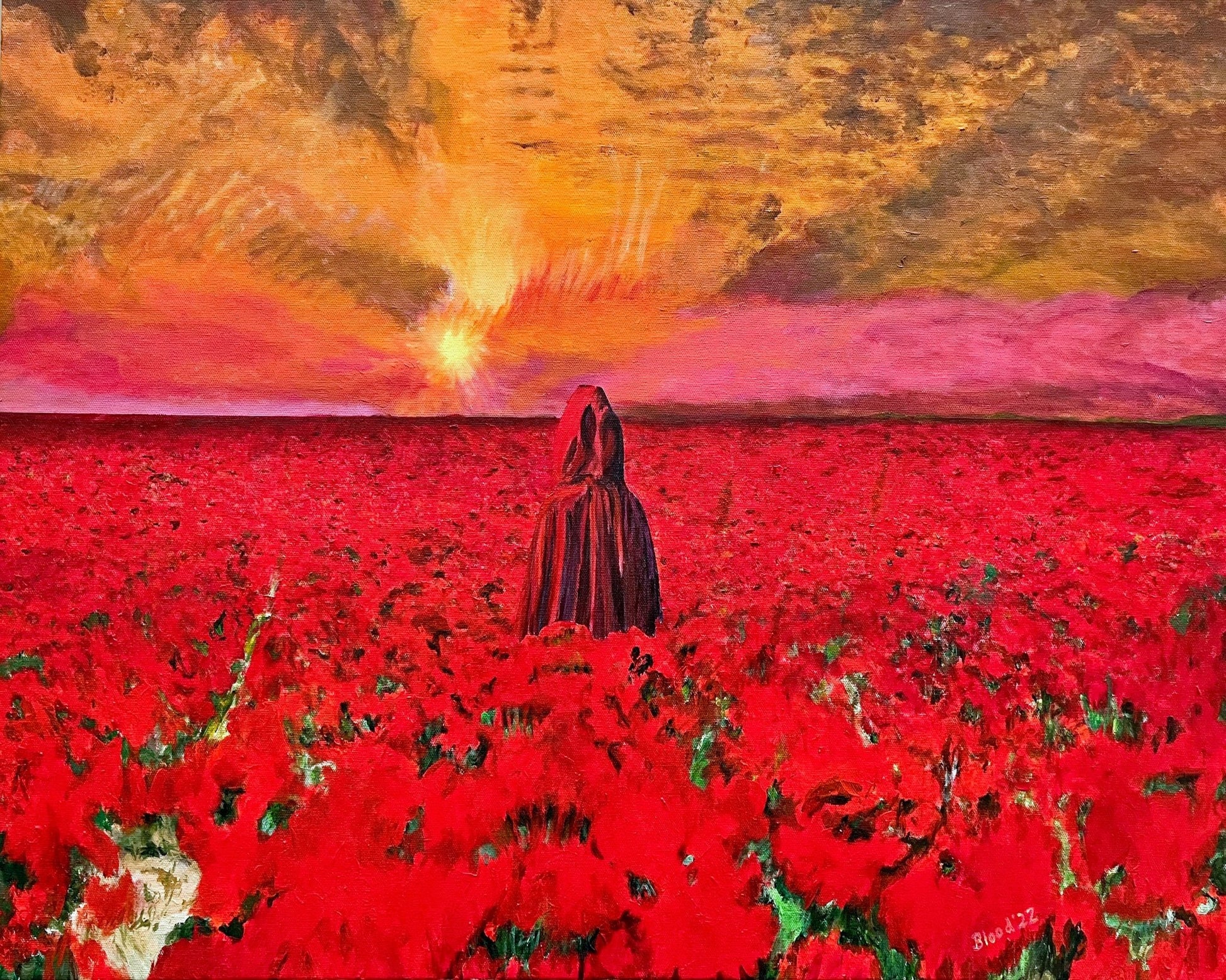 Red Field Sunset Figure