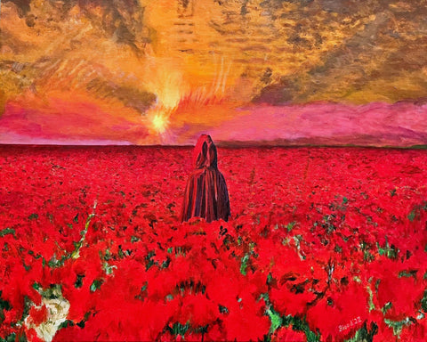 Red Field Sunset Figure