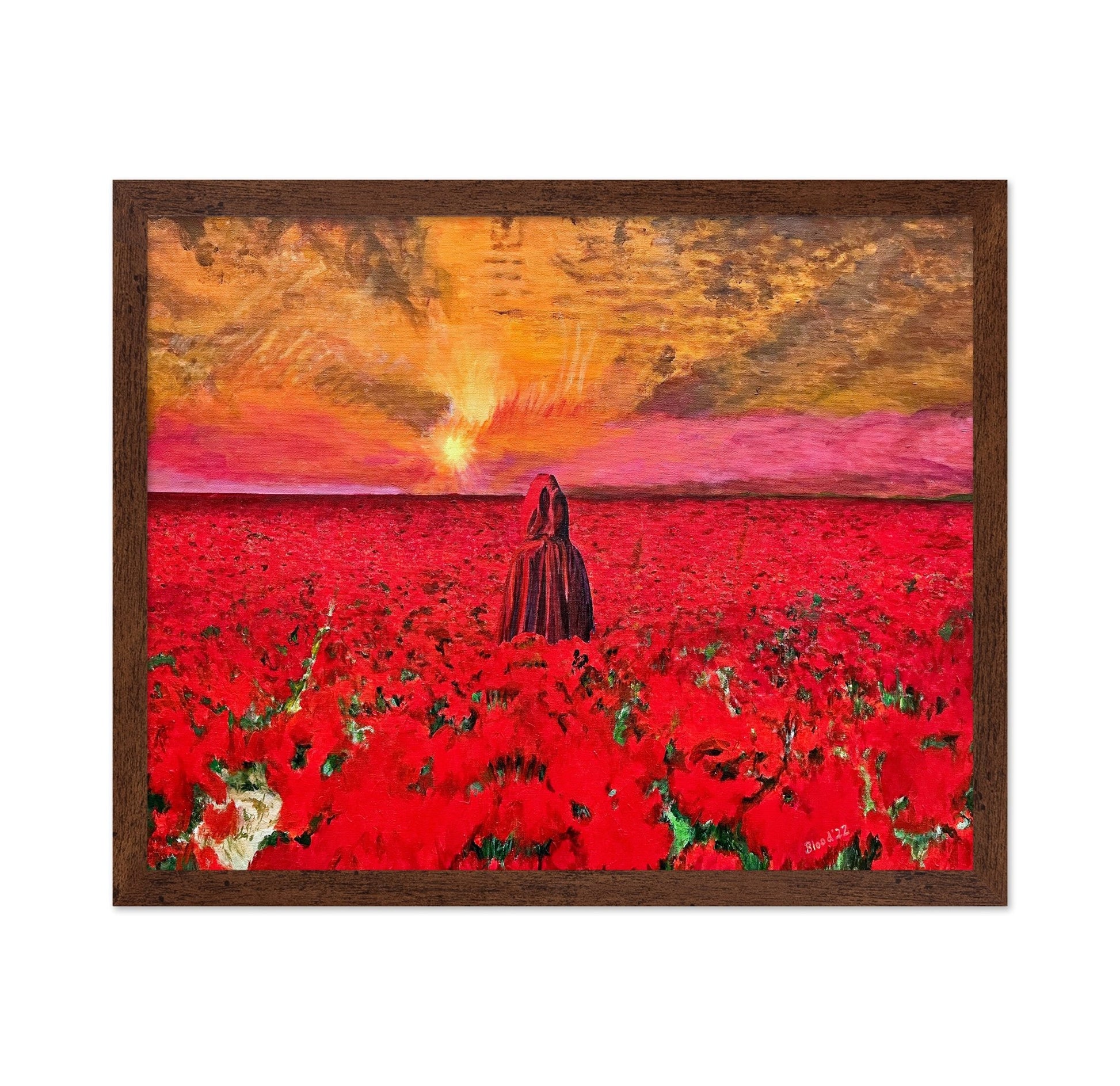 Red Field Sunset Figure