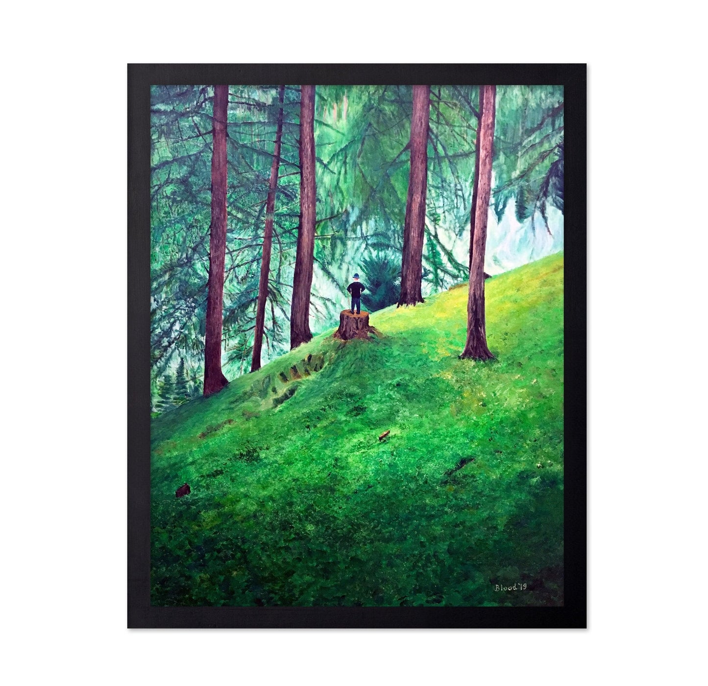 Man On Forest Stump