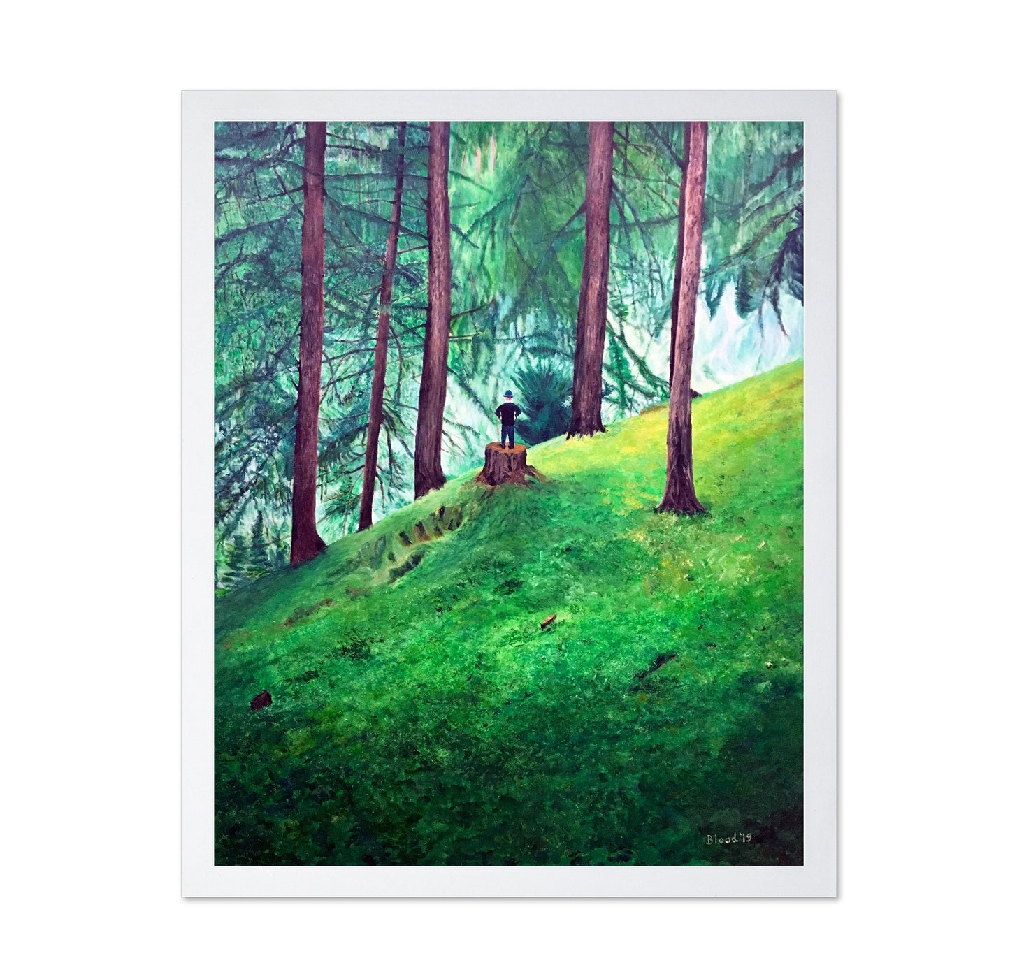 Man On Forest Stump