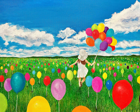 Girl In Balloon Field