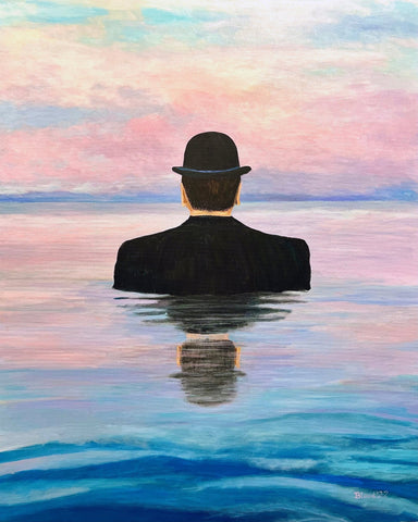 Man Floating At Sea