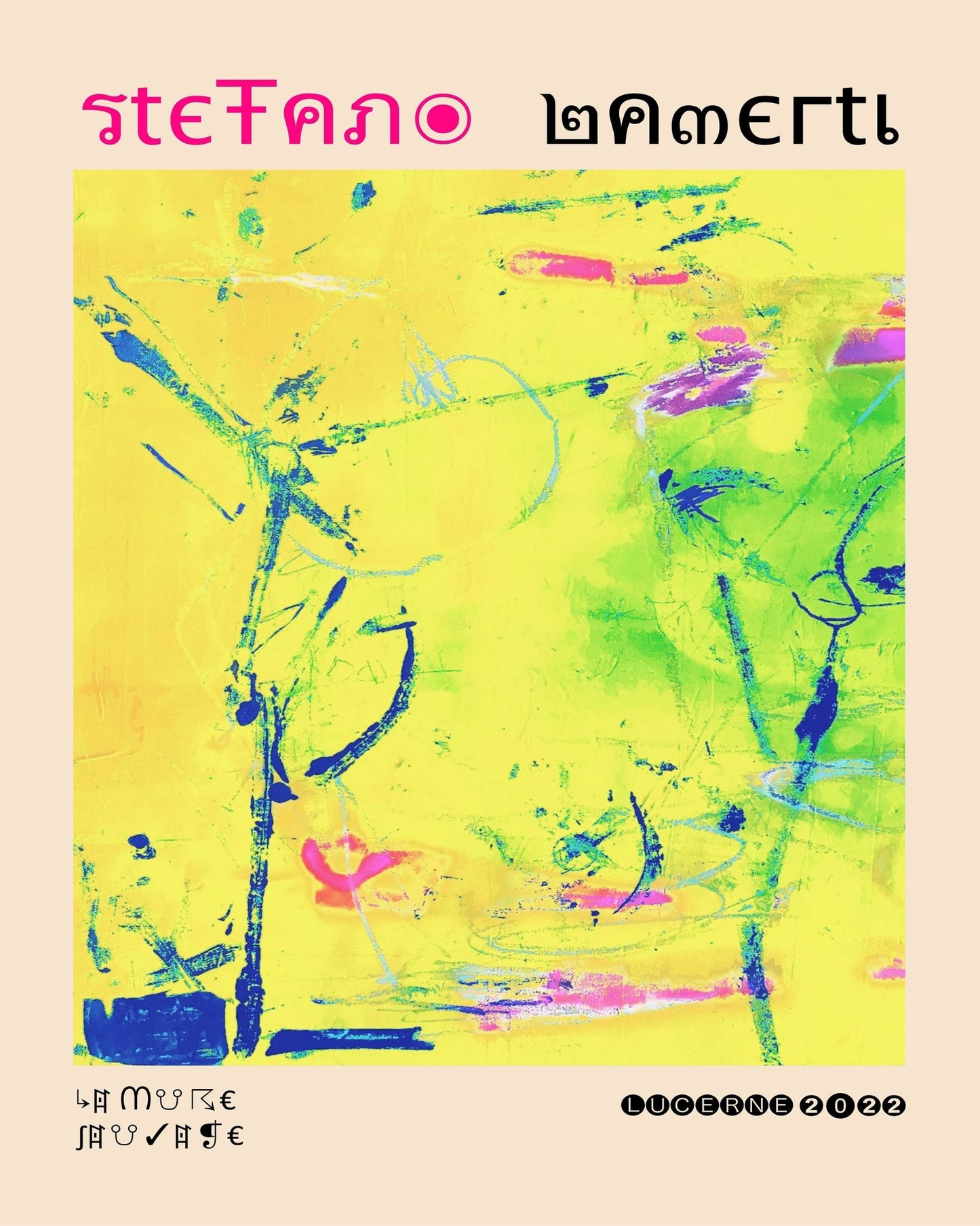 Neon Scribble Abstract