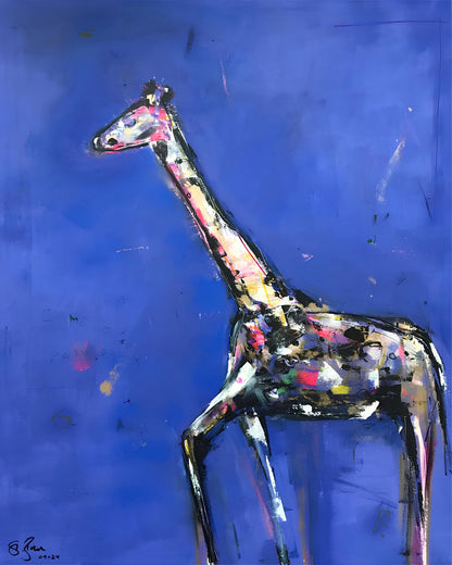 Abstract Giraffe Blue