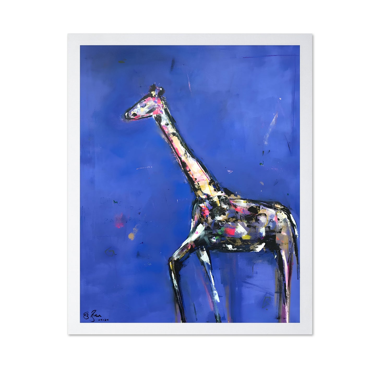 Abstract Giraffe Blue