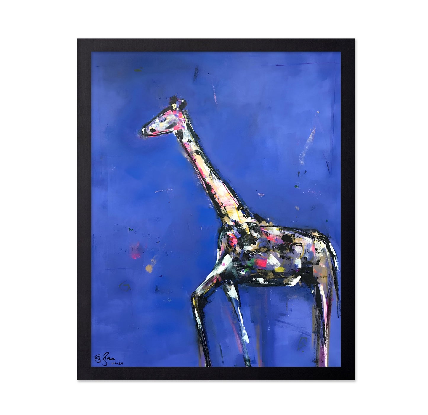 Abstract Giraffe Blue