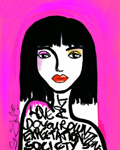 Pink Pop Girl Portrait