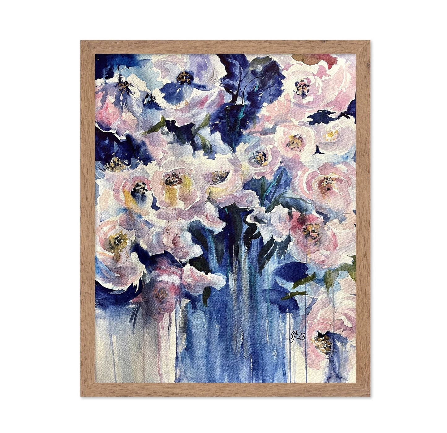 Blue Vase Roses