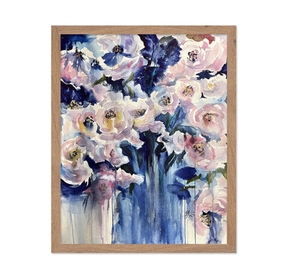 Blue Vase Roses