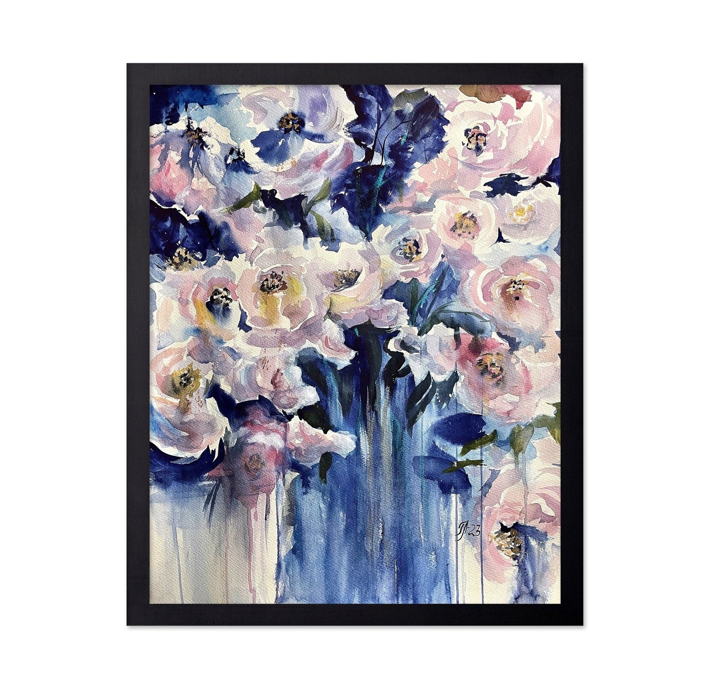 Blue Vase Roses